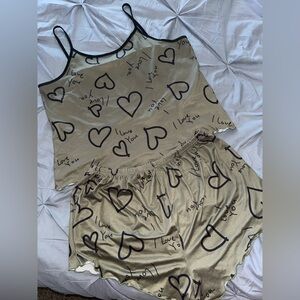 Heart Print Women's Sleepwear Set